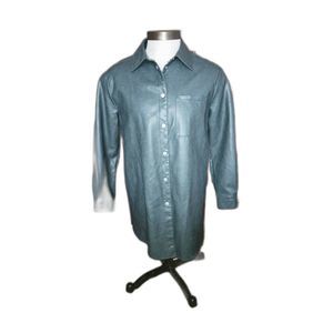 Bagatelle Collection Men's snap-up faux leather shirt jacket size Medium